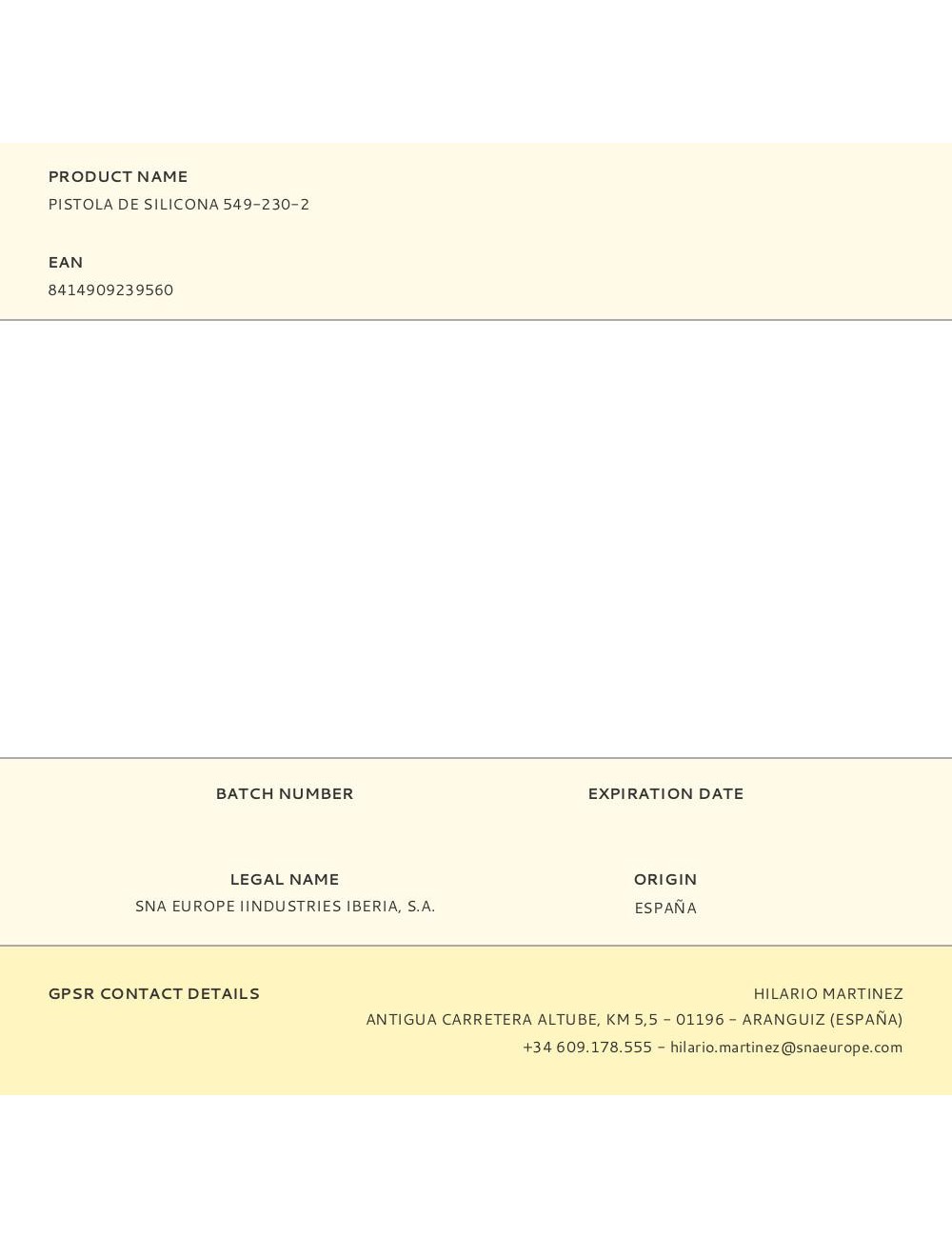 Pistola de silicona 549-230-2