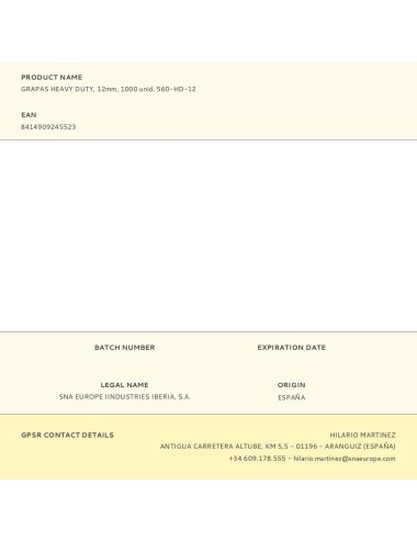 Grapas heavy duty, 12mm, 1000 unid. 560-hd-12