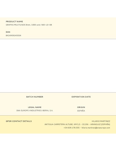 Grapas multiusos 8mm, 1000 unid. 560-ld-08