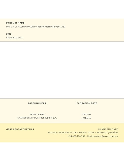 Maleta de aluminio con 97 herramientas 9024-1ts1