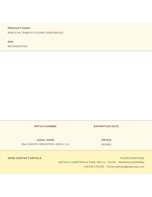 Banco de trabajo plegable, soporta hasta 160 kg