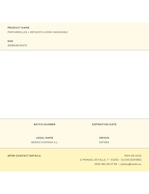 Portarrollos + repuesto acero inoxidable