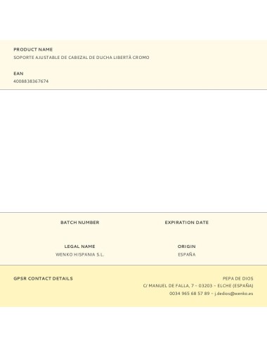 Soporte ajustable de cabezal de ducha libertà cromo