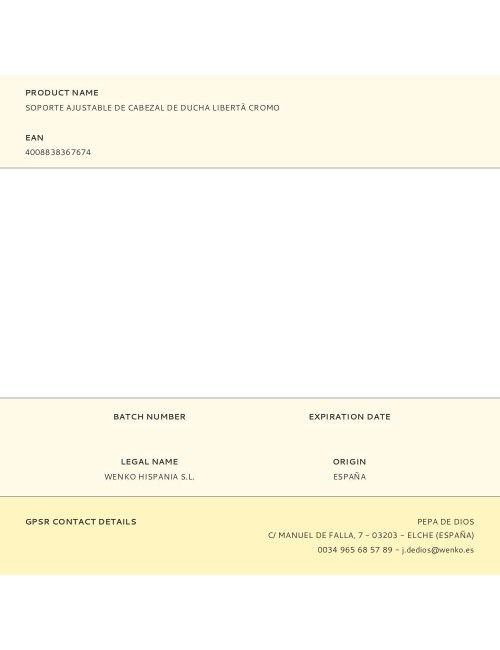 Soporte ajustable de cabezal de ducha libertà cromo