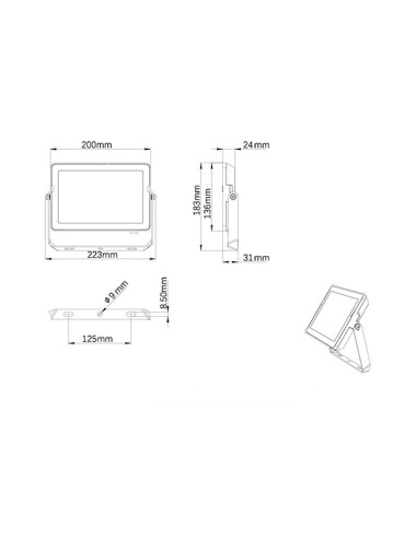 Proyector 50 w 4750 lm 6500 k ip65