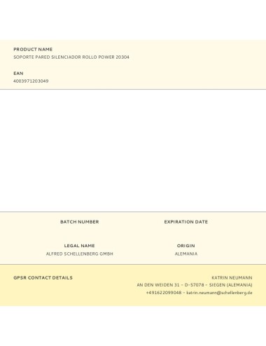 Soporte pared silenciador rollo power 20304