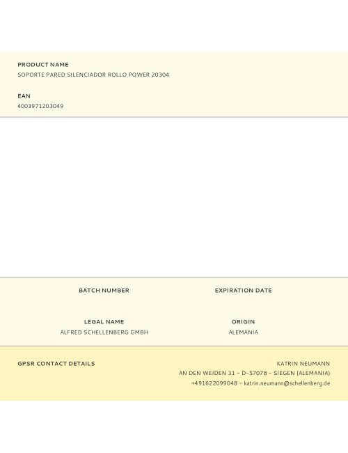 Soporte pared silenciador rollo power 20304