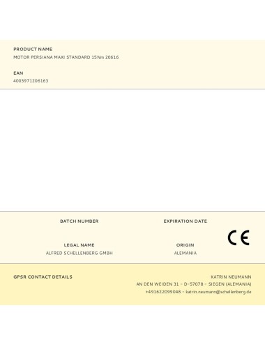 Motor persiana maxi standard 15nm 20616