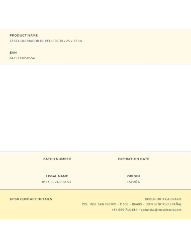 Cesta quemador de pellets 30 x 25 x 17 cm