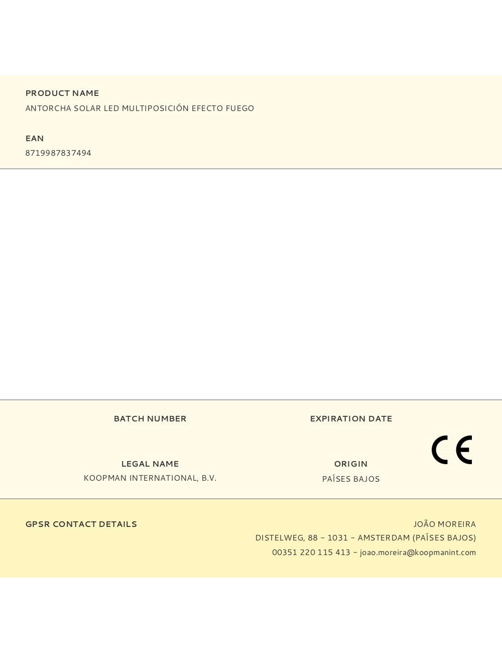 Antorcha solar led multiposición efecto fuego