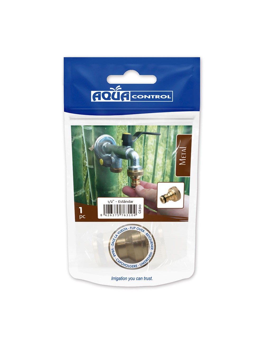 Conector roscado hembra 1/2" laton aqua control