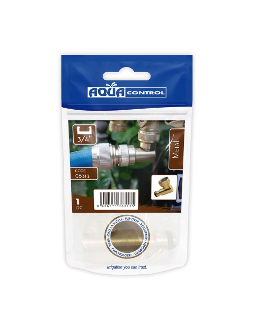 Conector roscado 3/4" codo laton aqua control