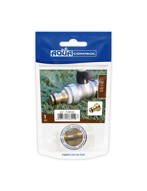 Conector roscado macho 3/4" laton aqua control