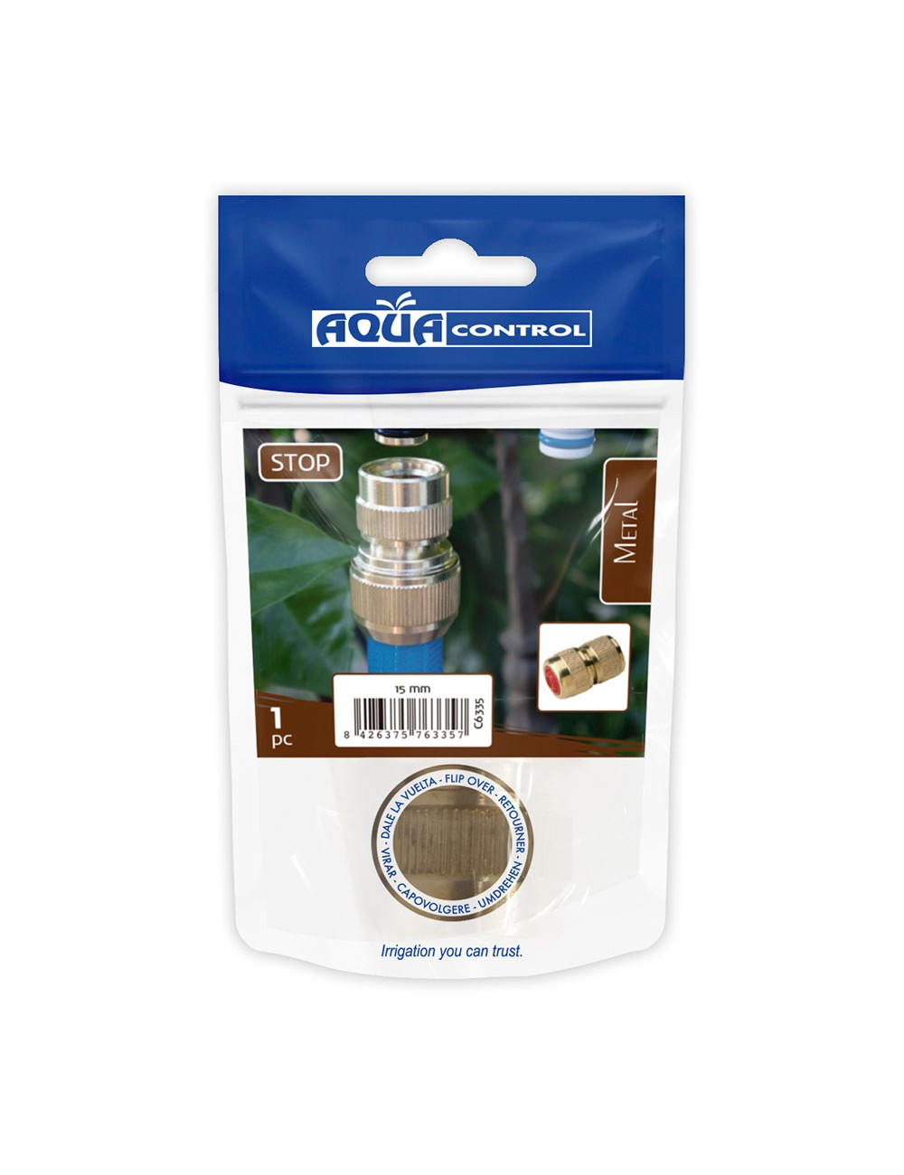 Conector rápido stop latón 5/8"