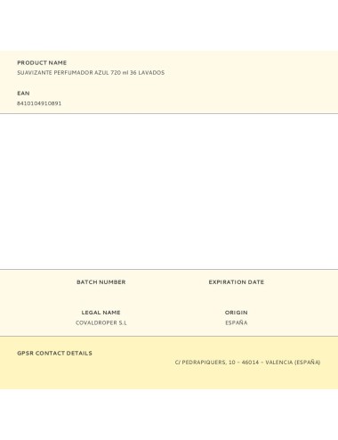 Suavizante perfumador azul 720 ml 36 lavados