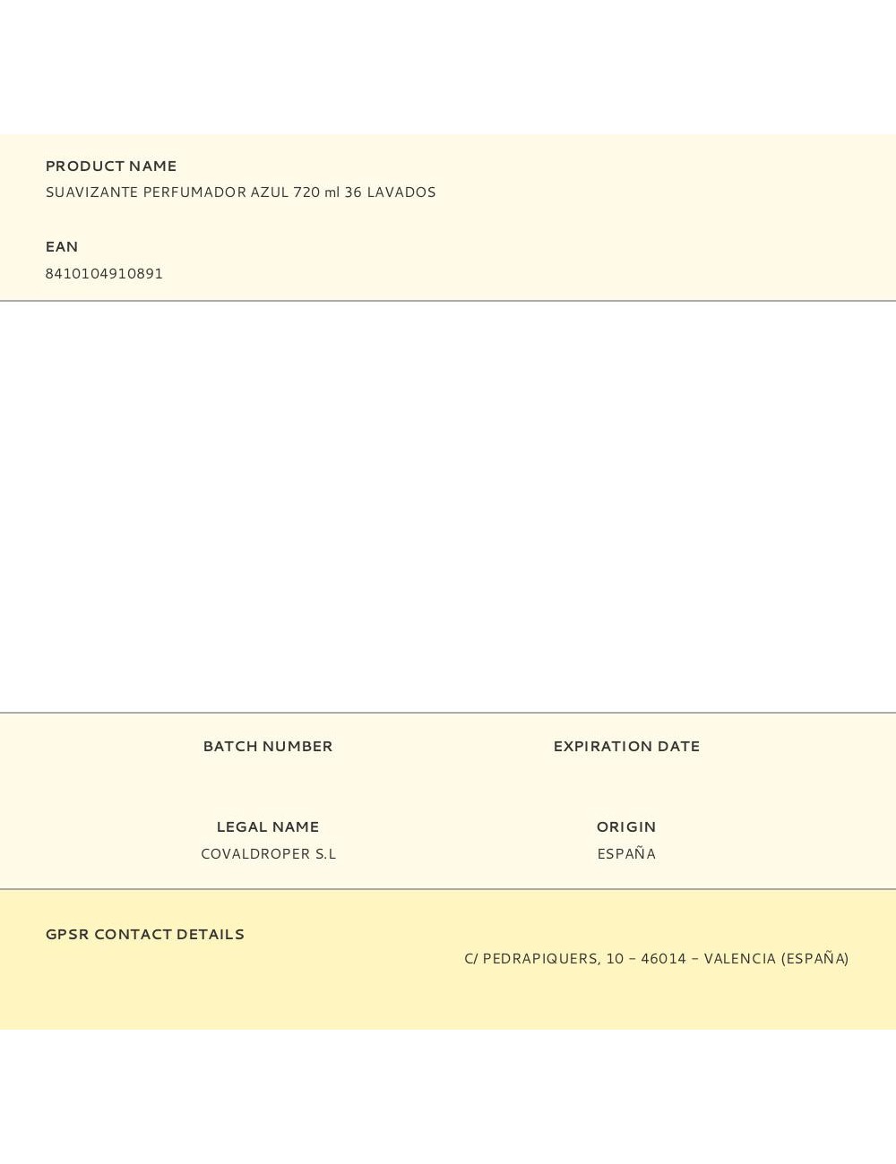 Suavizante perfumador azul 720 ml 36 lavados