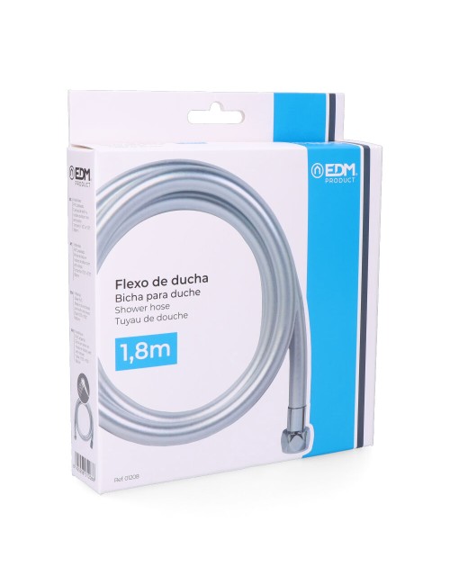 Flexo de ducha pvc color cromo 1,8 m
