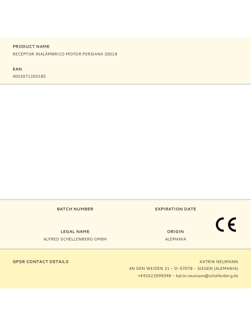 Receptor inalámbrico motor persiana 20018