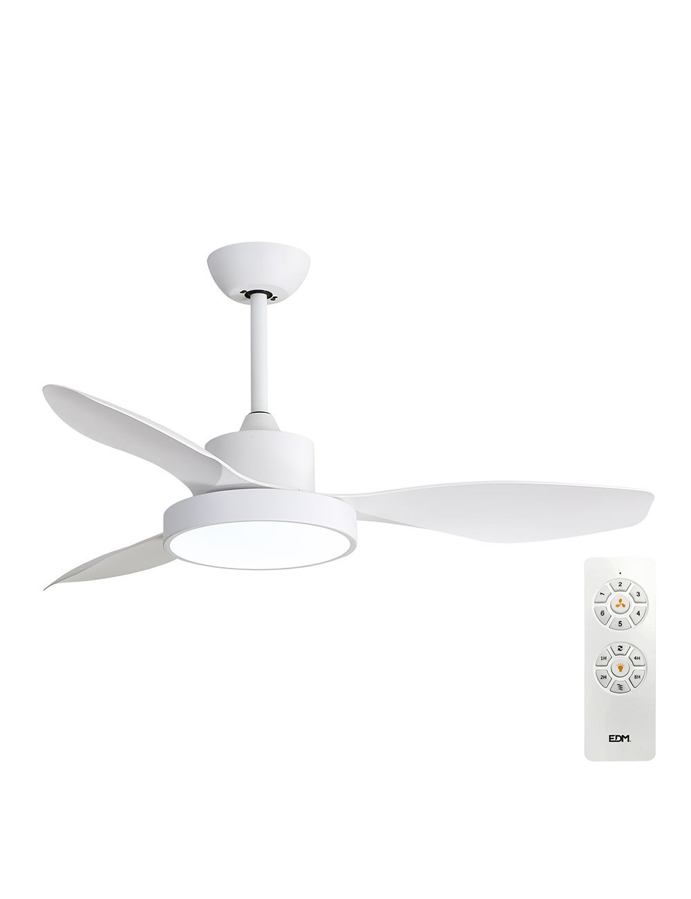 Ventilador de techo modelo ártico. color blanco 120 cm 38w + luz 22w 2.160lm 3.000k - 4.000k - 5.000k