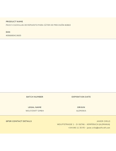 Pack 5 cuchillas de repuesto para cúter de precisión 82860