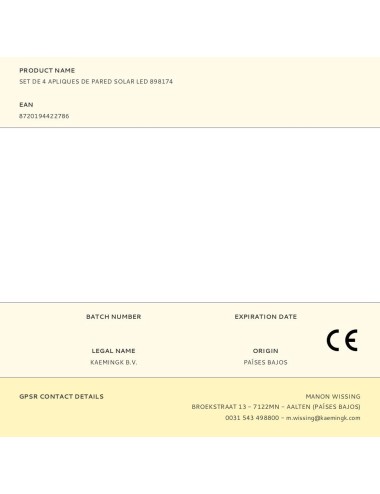 Set de 4 apliques de pared solar led 898174