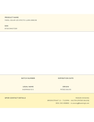 Farol solar led efecto llama 898198