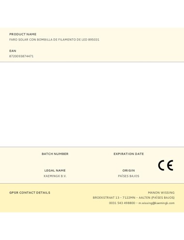 Faro solar con bombilla de filamento de led 895031