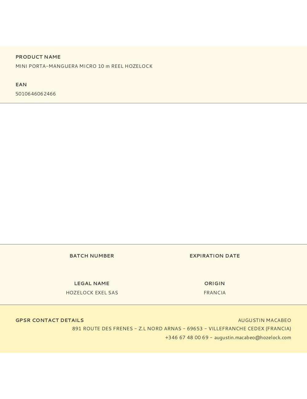 Mini porta-manguera micro 10 m reel hozelock