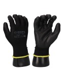 Guante poliéster con palma poliuretano, keep safe®, negro, t-07