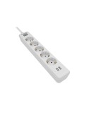 Base múltiple 5 tomas schuko, con interruptor + 2 usb a, 2 m cable, 16a 230v~, blanca