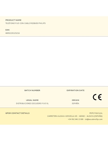 Teléfono fijo con cable m20b/00 philips