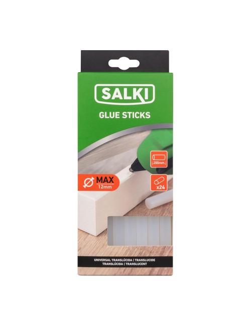 Barra de cola termofusible para uso universal translúcida, ø12 x 200 mm, blister 24 uds