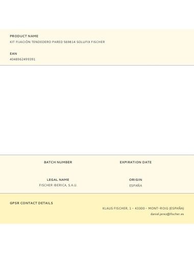 Kit fijación tendedero pared 569814 solufix fischer