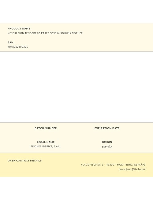 Kit fijación tendedero pared 569814 solufix fischer