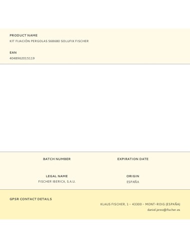 Kit fijación pergolas 568680 solufix fischer