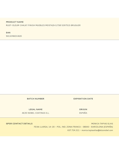 Rust-oleum chalky finish muebles mostaza, 750 ml