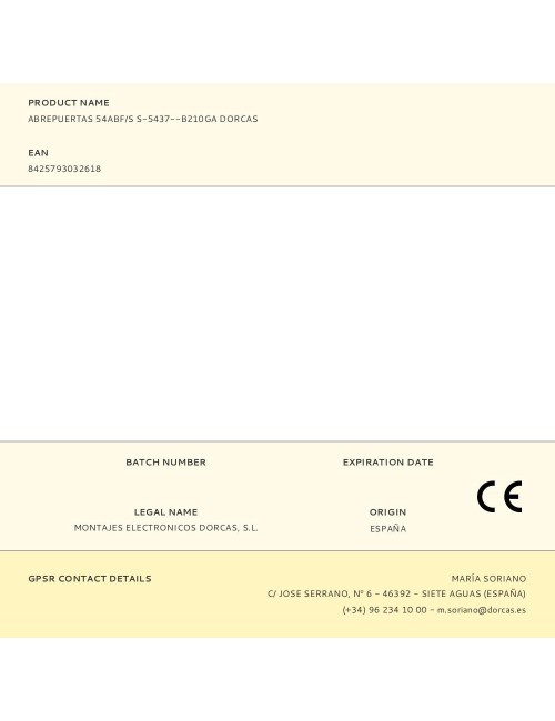 Abrepuertas 54abf/s s-5437--b210ga dorcas