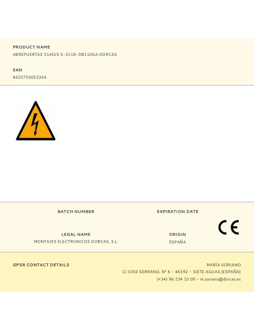 Abrepuertas 31ad/s s-3118-db110ga dorcas