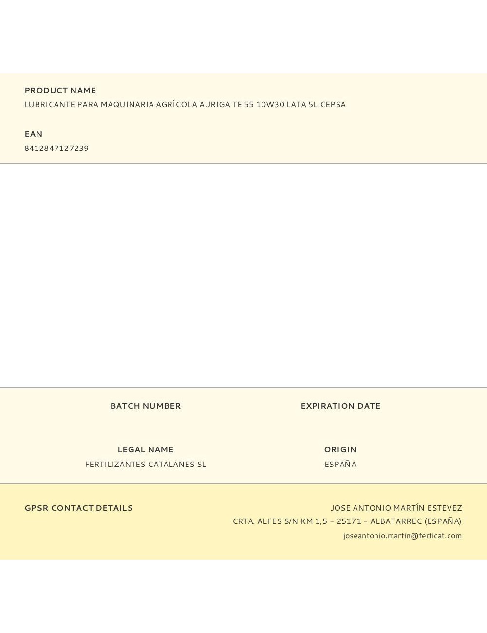 Lubricante para maquinaria agrícola auriga te 55 10w30 lata 5l cepsa