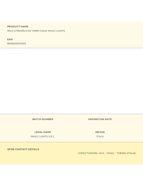 Vela citronela en tarro 510ml magic lights