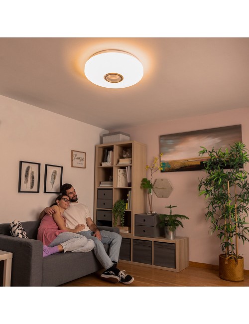 Plafón led circular con altavoz lumavox ø 29 x 7 cm