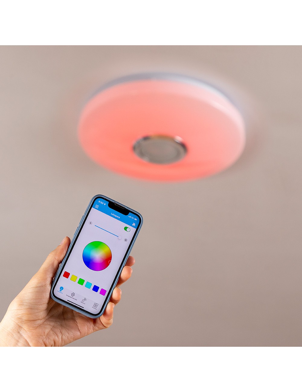 Plafón led circular con altavoz lumavox ø 29 x 7 cm