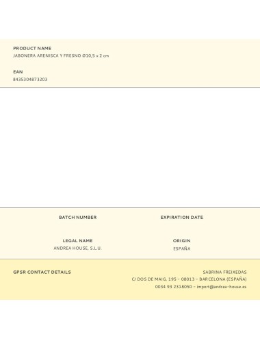 Jabonera arenisca y fresno ø10,5 x 2 cm