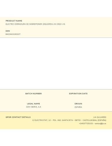 Electro cerradura de sobreponer izquierda jis 1902i jis