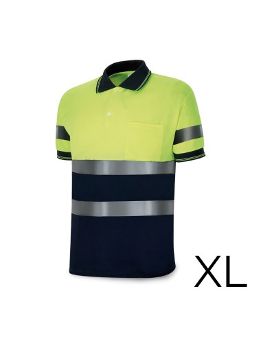Polo alta visibilidad bicolor manga corta. tejido poliester 160g. transpirable talla xl 1288pavxmcyfa/xl