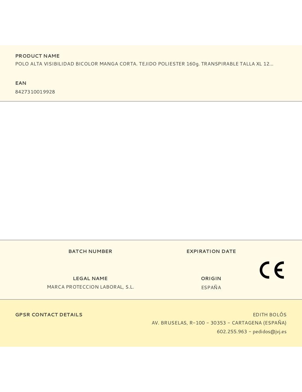 Polo alta visibilidad bicolor manga corta. tejido poliester 160g. transpirable talla xl 1288pavxmcyfa/xl