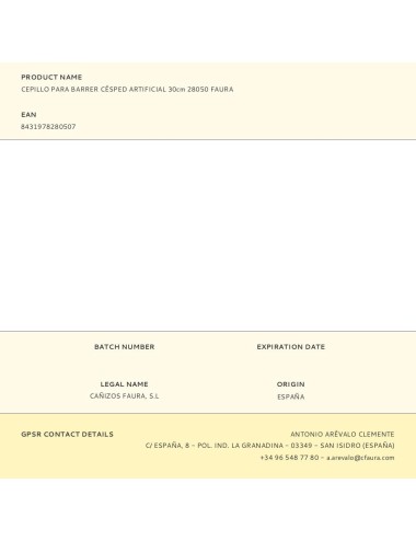 Cepillo para barrer césped artificial 30cm 28050 faura