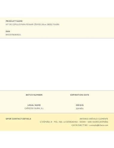 Kit de cepillo para peinar césped 30cm 28052 faura