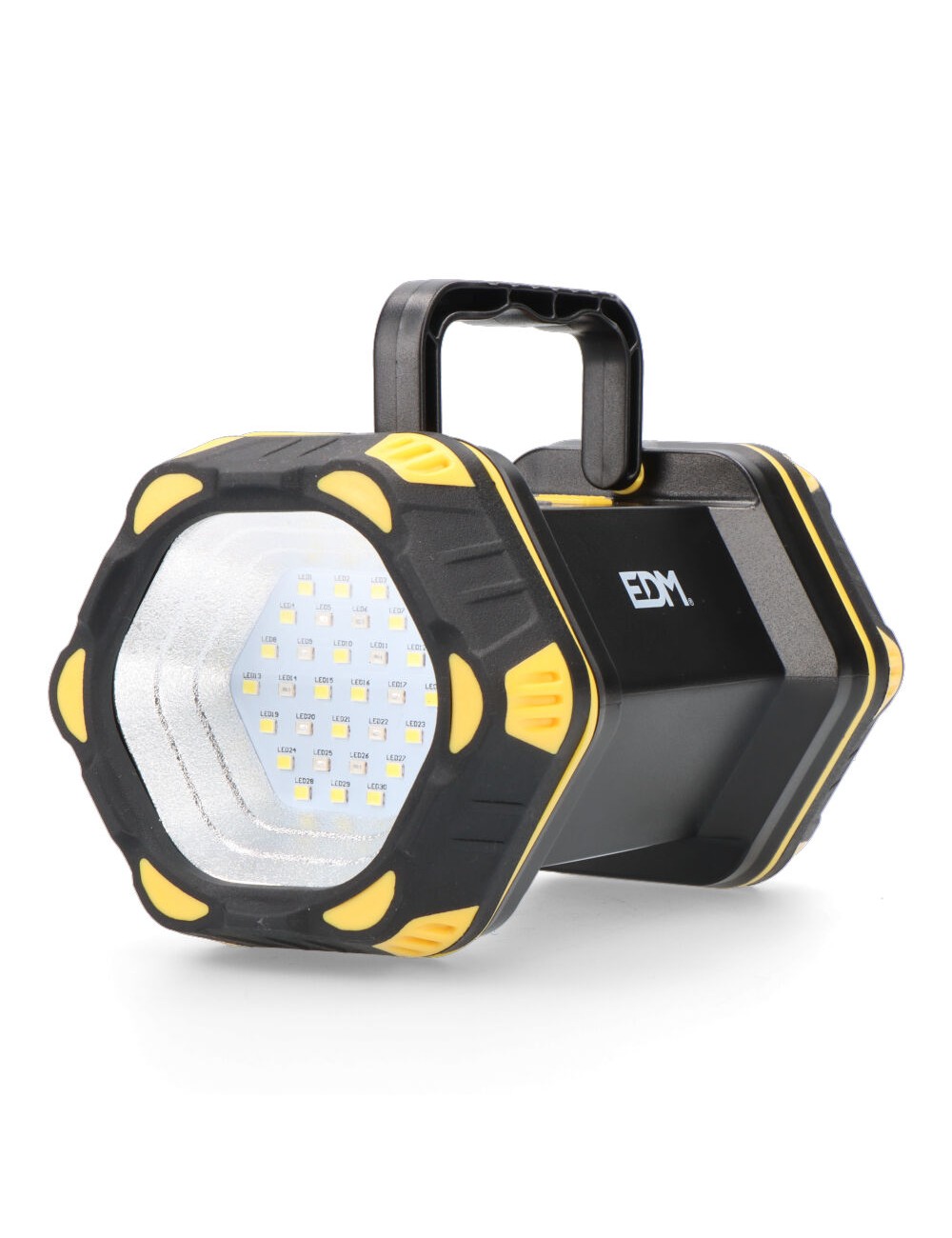 Linterna led de mano titan guard, recargable, 3 puntos de luz