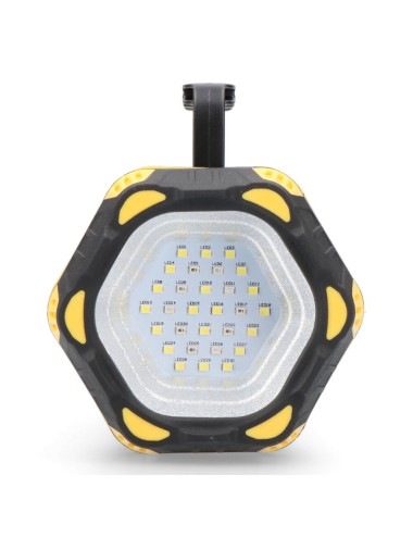 Linterna led de mano titan guard, recargable, 3 puntos de luz